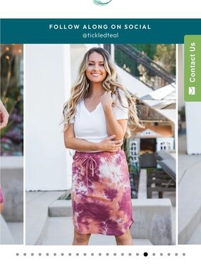 Tickled Teal: Tie-Dye Midi Skirt in Rust and Maroon -